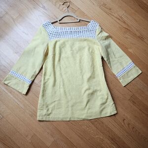 Lilly Pulitzer Bees Knees Yellow Jacquard Tunic Top